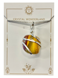 Infinity Loop Crystal Tumbled Collection Mookaite Pendant Necklace Silver