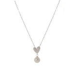 Equilibrium Elegant Pearl Necklace Pendant Necklace Stylish Gift - Heart & Pearl