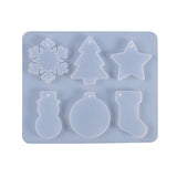 Christmas Snowflake Snowman Epoxy Resin Mold Pendants Ornaments Silicone Mould