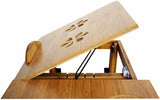 Deluxe Bamboo Laptop Notebook Lap Desk Adjustable Height Workstation