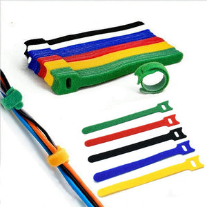 12x Mix Hook and Loop Cable Ties Reusable Magic Cords Organiser Strap Tidy Grip