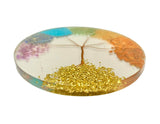 7 Chakras Tree of Life Coaster Crystal Energy Healing EMF Decor Barware Drink