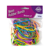 Neon Rubber Bands Medium Size Basics Coloured Band Thin 100g
