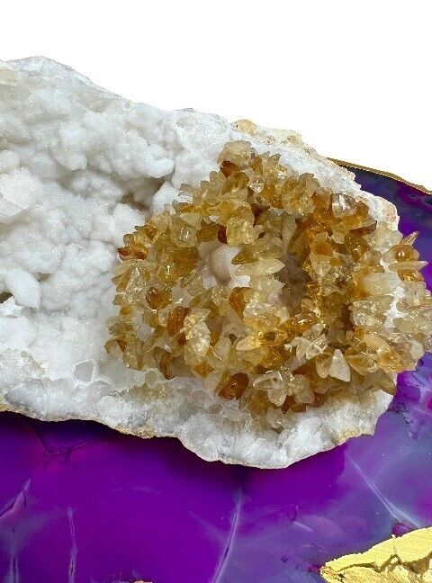 5x Citrine Crystal Chip Bracelet Set Natural  Gemstone Success Stone