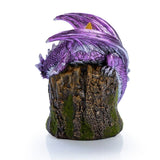 Magical Metallic Purple Dragon Crystal Tree LED Backflow Incense Burner Decor