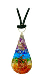 7 Chakras Copper Coil Teardrop Orgonite Pendant