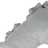 Ruffled U Shape Tri Boomerang Pillowcase 280TC Poly Cotton Bed Decor- Grey
