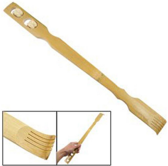 2pcs Long Wooden Bamboo Scratch Back Scratcher Rack Body Massage Itchy Relieve