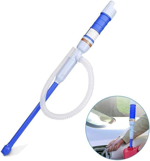 Electric Hand Syphon Pump Pipe Oil Diesel Fuel Water Transfer Blue 64CM Portable