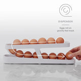 2-Tier Auto Rolling Refrigerator Storage Rack Egg Dispenser Rolldown Egg Holder