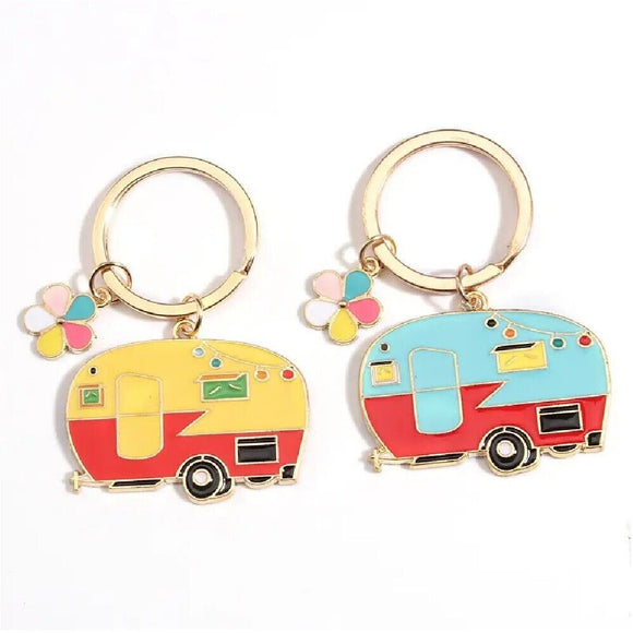 2Pcs Camping Keychain RV Camping Keychain Travel Trailer Camping Gift