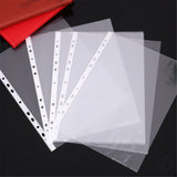 100pcs A4 Clear Plastic Punched Pockets Folders Filing Sleeves Document Files