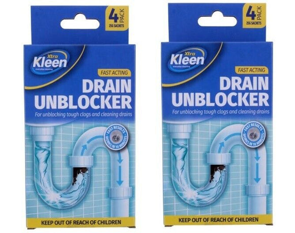 8x Sachet Xtra Kleen Sink/Drain Unblocking Powder Expanding Foam 25g Sachets