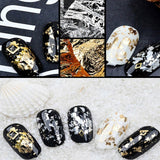 12 Pcs Gold & Silver Foil Flakes Leaf Wrap Nail Art Acrylic Gel Polish Nail Tool