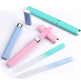 1x Professional Glass Nail File w Case Crystal Nail File Women Manicure Assorted