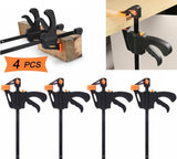 4 Pcs Woodworking Clip Bar Clamp F-tyle Grip Quick Ratchet Release Squeeze Tools