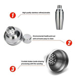 12Pcs Cocktail Shaker Set Mixer Martini Strainer Bartender Kit Spirits Maker Bar