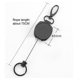 Heavy Duty Retractable Carabiner Key Chain Badge Holder With Steel Cord keychain
