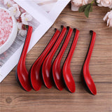 10Pcs Soup Ramen Spoons Asian Chinese Japanese Utensils Long HandleHook Flatware