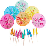 100X Catering Cocktail Umbrellas Paper Drink Parasol Tropical Party Fruit Picks