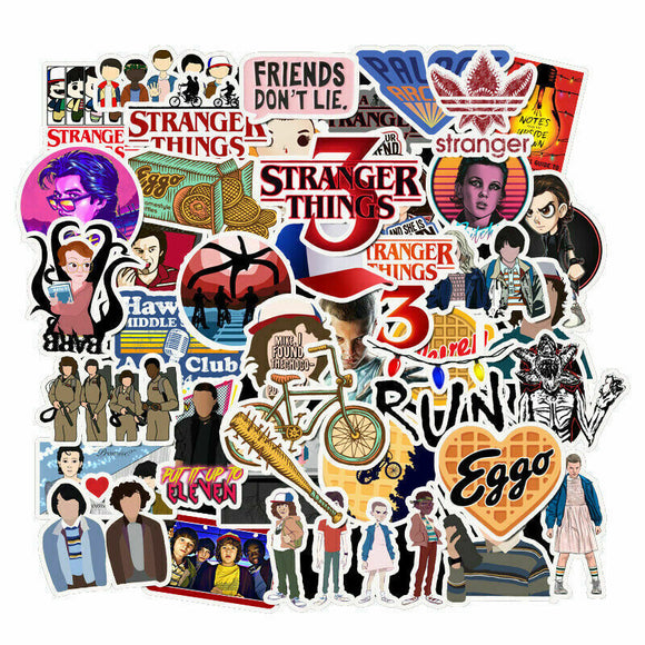 50pcs Stranger Things Fantasy Horror Drama Vinyl Decal Stickers Bomb