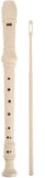 Soprano Recorder German Style 8 Hole Ivory Descant 3 Piece ABS Resin Clean Rod