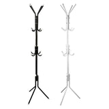 12 Hook Cloth Hanger Stand Hat Clothes Rack Metal Tree Storage - Black