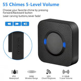 Wireless Door Bell Chime Waterproof Doorbell 2 Receivers 300M Long Range