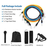 13pcs Resistance Band Set Yoga Pilates Abs Exercise Fitness Tube Workout Bands