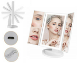 Makeup Mirror with Light Touch Screen Dimmable Lights Up Vanity Cosmetic Trifold