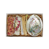 Floral Sage Kit Reds with Abalone Shell Yoga Meditation Spiritual Gift Set