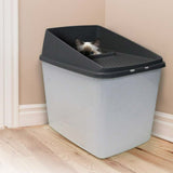 Top Entry No Mess Cat Litter Box Large Enclosed Covered Kitty Tray Hide Away