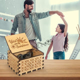 Wooden Music Box Vintage Anniversary Wedding You are My Sunshine Valentine'sGift