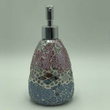 Pink Aztec Glass Mosaic Soap Dispenser Pump Bottle Holder Crystal Colourful