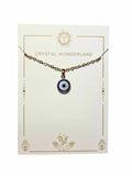 Small Evil Eye Pendant Necklace Gold Lucky Protection Success Eye Talisman