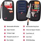 DEFWAY Famliy Passport Holder Waterproof RFID Blocking Pouch Travel Wallet Black