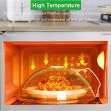 White Microwave Food Dish Anti-Splatter Cover Guard Lid Steam Vents Plate Covers