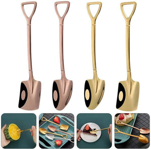 4 Pcs Shovel Shape Spoon Tea Coffee Sugar Cake Scoop Dessert Ice Cream Spoon