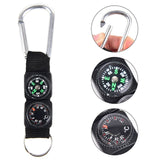 3in1 Compass Thermometer Outdoor Hiking Tactical Survival Carabiner Key Ring