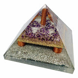 Amethyst Clear Quartz Point Generator Pyramid Energy Healing Crystal