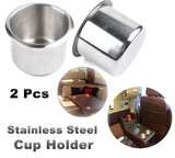 2pcs Stainless Steel Cup Drink Holder For Marine Car Truck Camper RV Boat