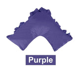 Ruffled U Shape Tri Boomerang Pillowcase 280TC Poly Cotton Bed Decor- Purple
