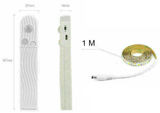 Warm White Battery Operated Motion Sensor Cabinet Light LED Strip Under Bed 1M