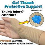 Compression Gel Gloves Thumb Support Brace Sore Arthritis Sleeve Joint Pain