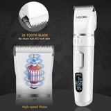 Pet Grooming Clipper Dog 3-Speed Low Noise Rechargeable Cordless White