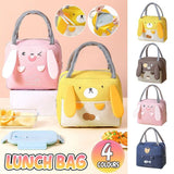Portable Insulated Thermal Cooler Cartoon Lunchbox Tote Picnic Bento - Yellow