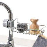 Kitchen Sink Faucet Shelf Sponge Dish Cloth Holder Rack Storage Organizer Black