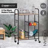 Trolley 2 Tier Home Master Kitchen Stylish Modern Industrial Design - 85cm
