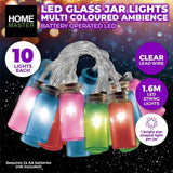 Home Master 30PCE Jar Shaped Mini Lights LED Multi Colours Battery Operated