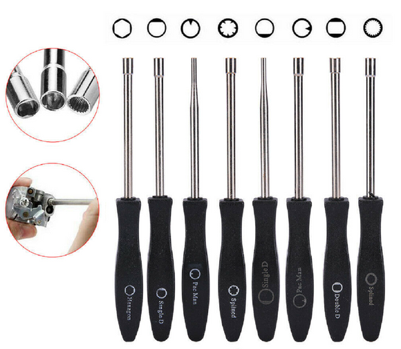 8x Splined Handle Carburetor Adjustment Tool Kit Adjusting Carb Screwdriver Set